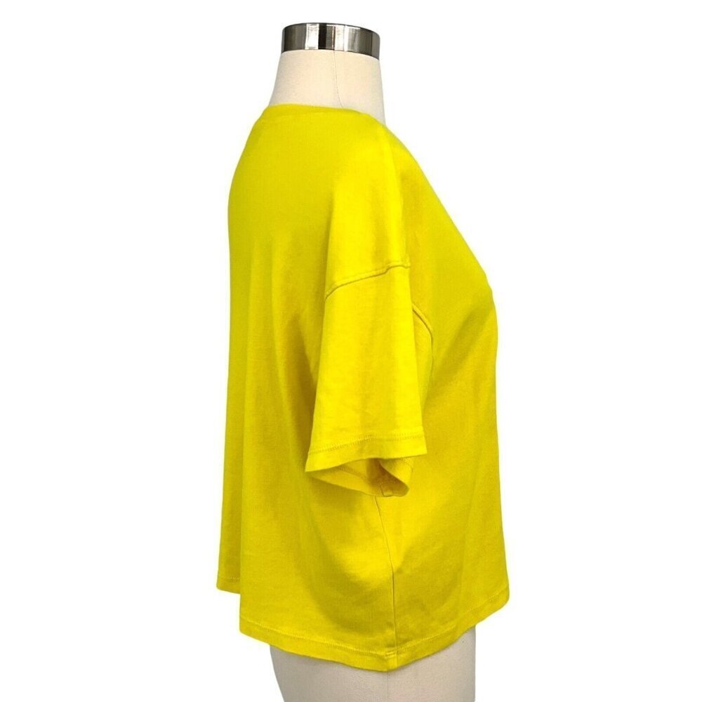 Father's Daughter Boxy Tee Shirt Yellow Size M Short Sleeve Crop Palm Trees - Picture 6 of 10